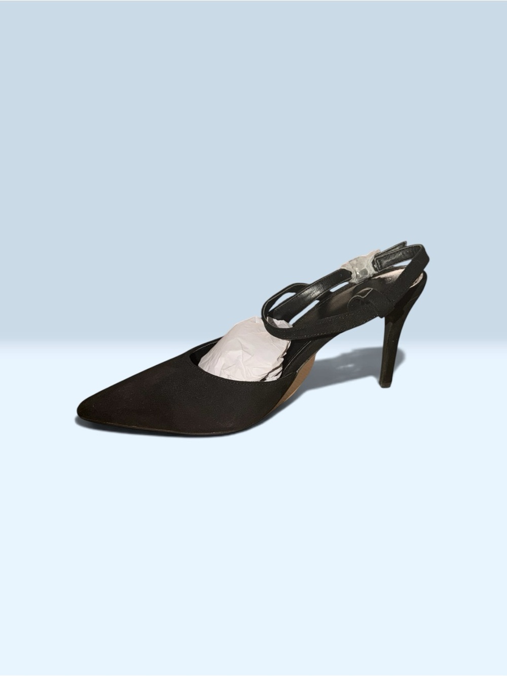 Black Pointed Slingback Stiletto Heel
